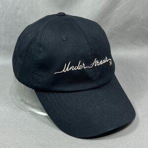 Under Armour UA Strapback Hat Black Spellout Performance Golf Tennis Dad Womens